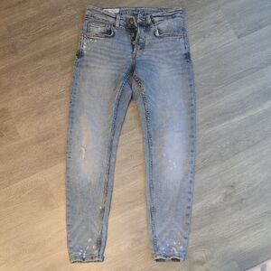 Zara Men's Faded Blue Skinny Jeans